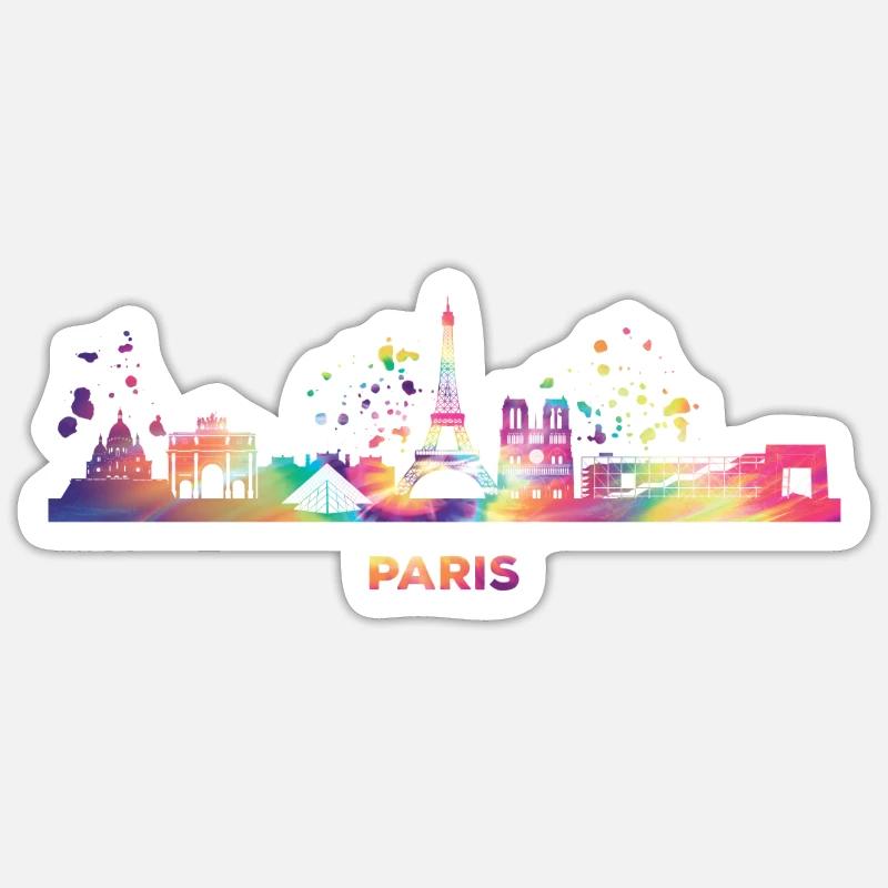 Pariser Skyline Paris - Sticker taille S (10 x 10 cm) - blanc mat