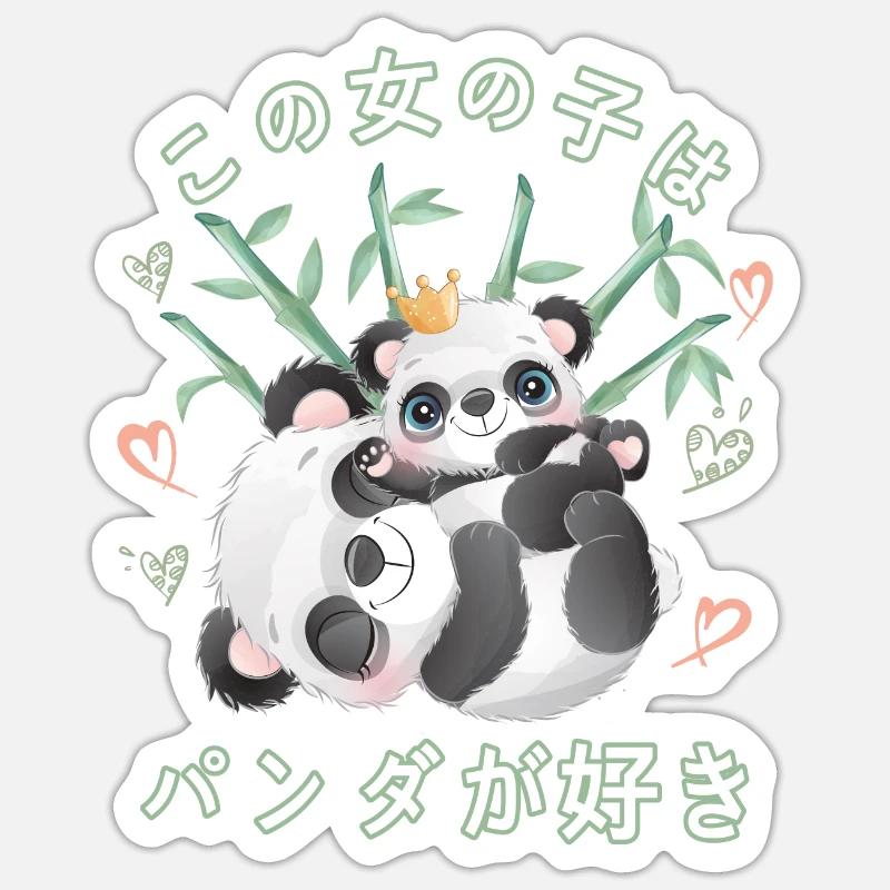 Panda Love Mama Panda Bear - Sticker size S (10 x 10 cm) - white matte