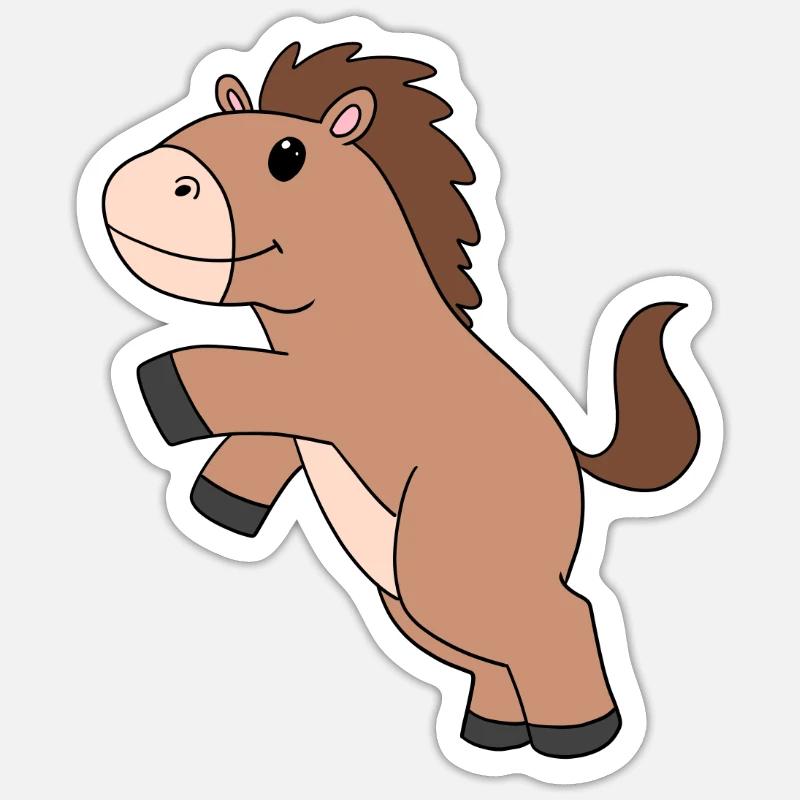 Cheval mignon - Sticker taille S (10 x 10 cm) - blanc mat