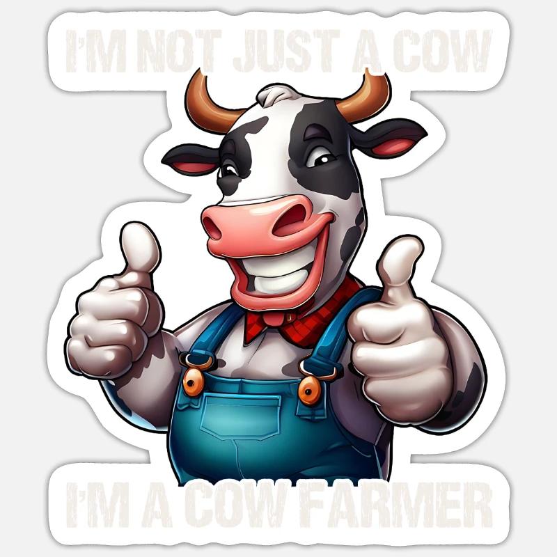 Vache fermière Sticker taille S (10 x 10 cm)