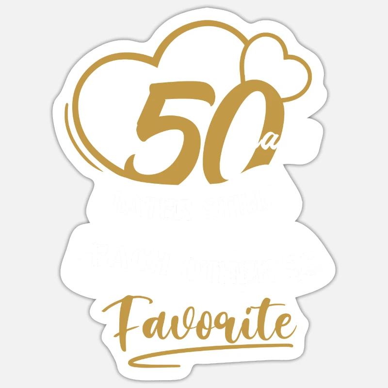 50. Hochzeitstag Ehemann Ehefrau Ehe Beziehung Sticker Größe S (10 x 10 cm)