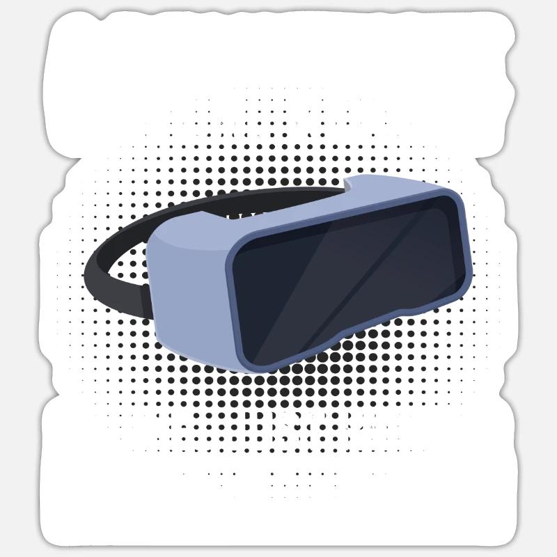 Virtual Reality VR Geschenk - Sticker Größe S (10 x 10 cm) - Mattweiß
