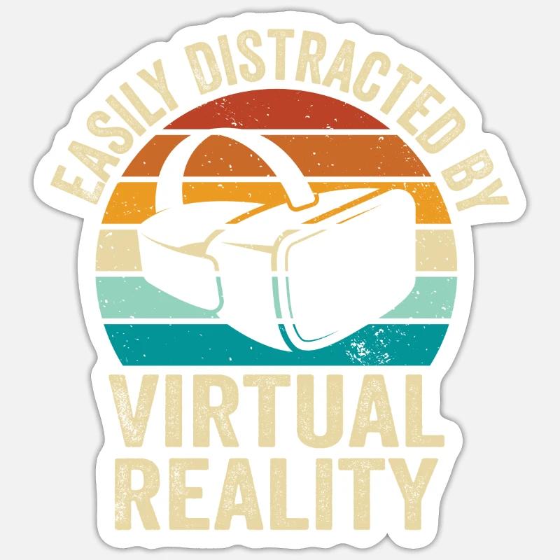 Virtual Reality VR Geschenk - Sticker Größe S (10 x 10 cm) - Mattweiß