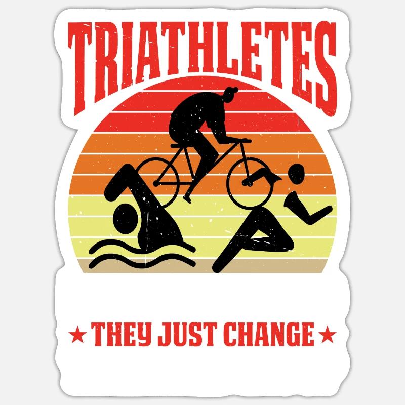 Triathletes Don't Get Old - Sticker Größe S (10 x 10 cm) - Mattweiß