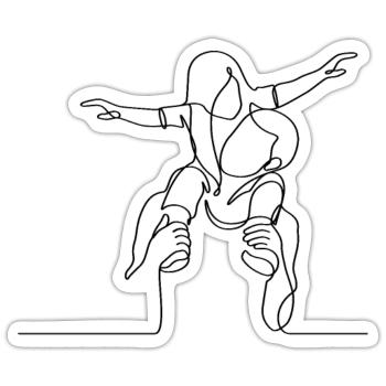 Passendes Vater-Tochter T-Shirt – Familienlook, Ge - Sticker Größe S (10 x 10 cm) - Mattweiß - Vorne