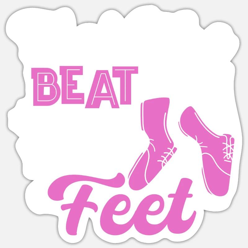 Stepptänzer Stepptanzschuhe Stepptanzlehrer - Sticker Größe S (10 x 10 cm) - Mattweiß