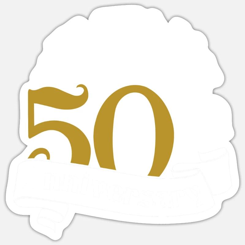 50. Hochzeitstag Ehemann Ehefrau Ehe Sticker Größe S (10 x 10 cm)