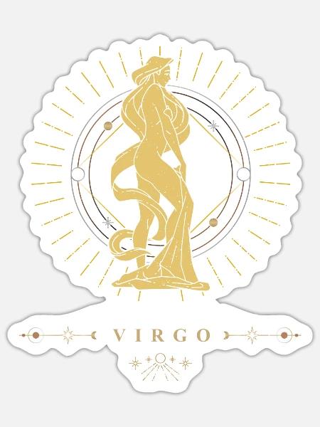 Jungfrau Virgo Frau Sternzeichen - Sticker Größe S (10 x 10 cm) - Mattweiß