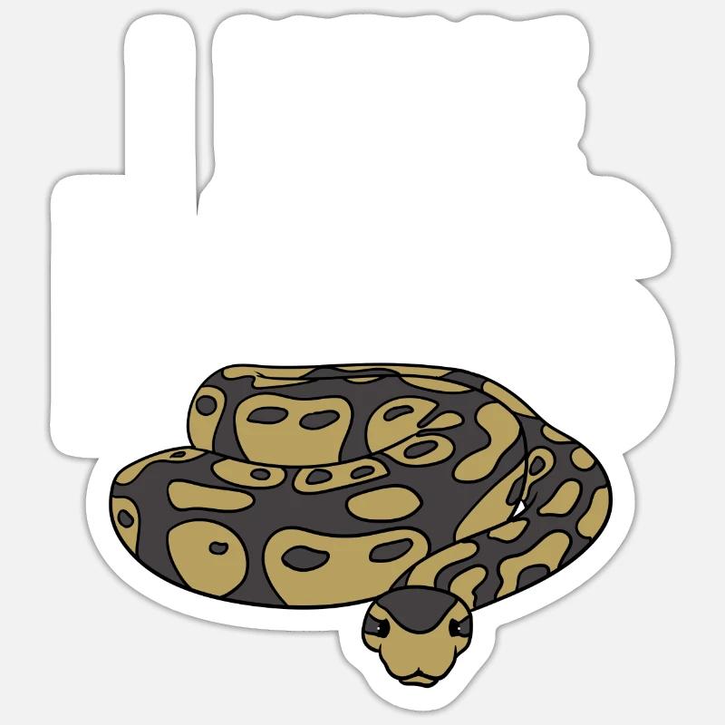 Serpent python boule - Sticker taille S (10 x 10 cm) - blanc mat