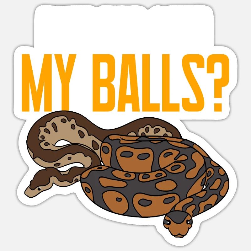 Serpent python royal - Sticker taille S (10 x 10 cm) - blanc mat