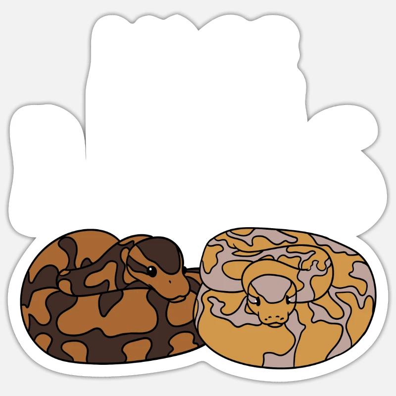 Kugelpython Schlange - Sticker Größe S (10 x 10 cm) - Mattweiß