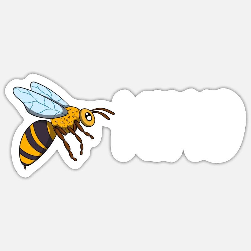 Enfant abeille - Sticker taille S (10 x 10 cm) - blanc mat