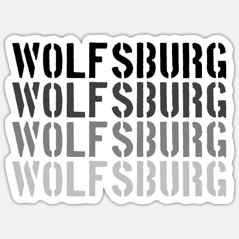 Wolfsburg - Sticker taille S (10 x 10 cm) - blanc mat