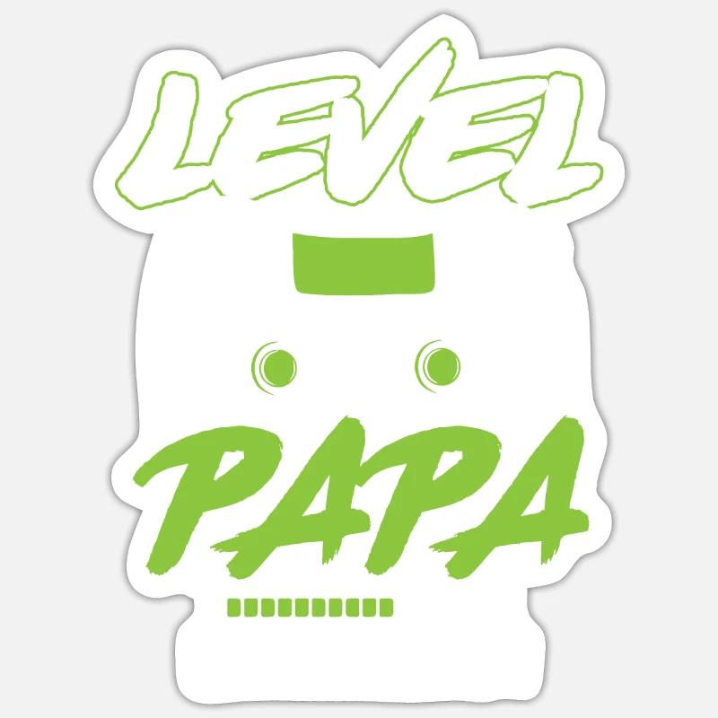 Papa Level Loading 2024 (Garantie du prix le plus bas) - Sticker taille S (10 x 10 cm) - blanc mat