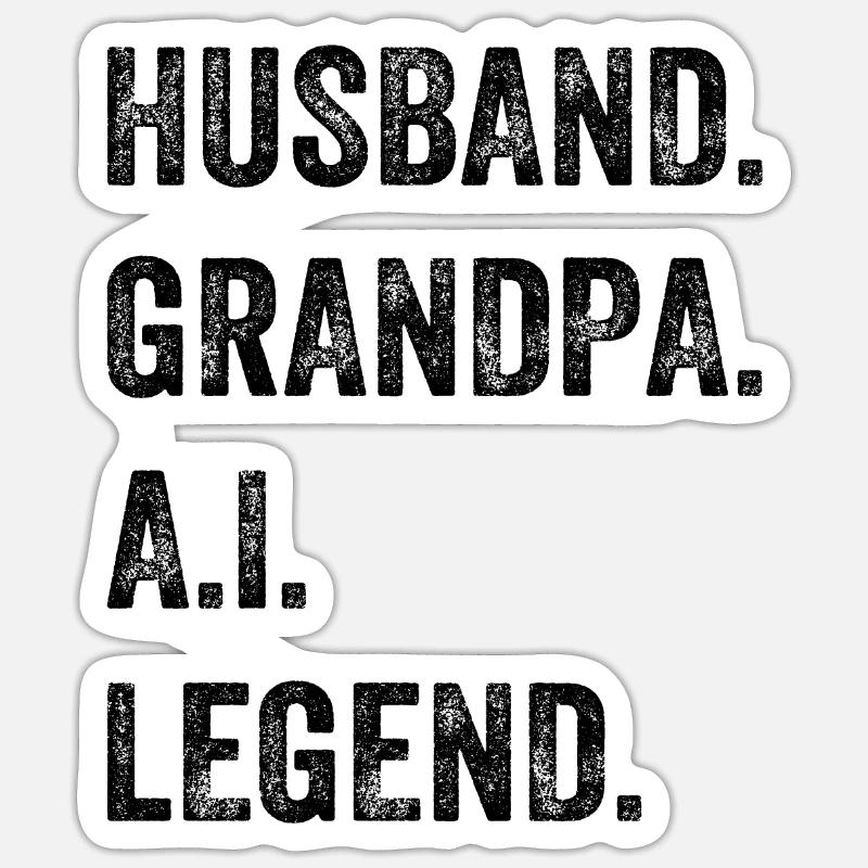 Mari. Papi. A.I. Légende. - Ai Artificial Int - Sticker taille S (10 x 10 cm) - blanc mat