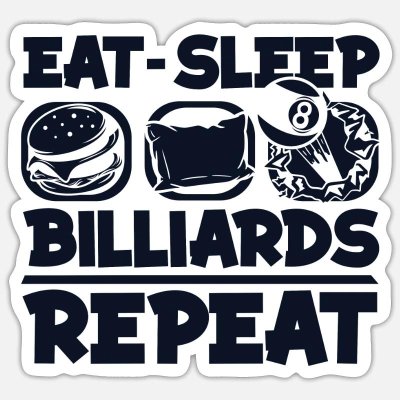 Manger dormir Billard Répéter Billard Table Sticker taille S (10 x 10 cm)