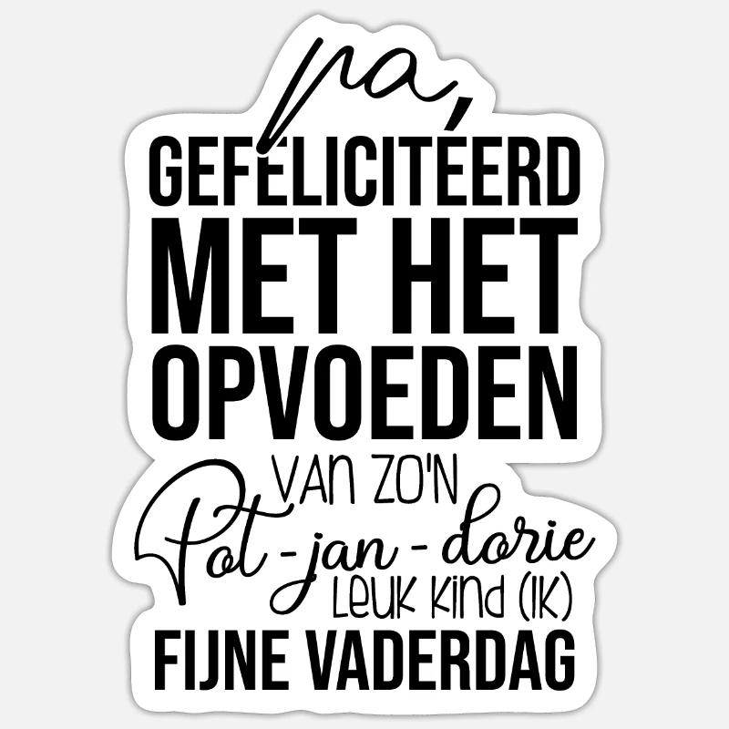 Vaderdagcadeau - Sticker Größe S (10 x 10 cm) - Mattweiß
