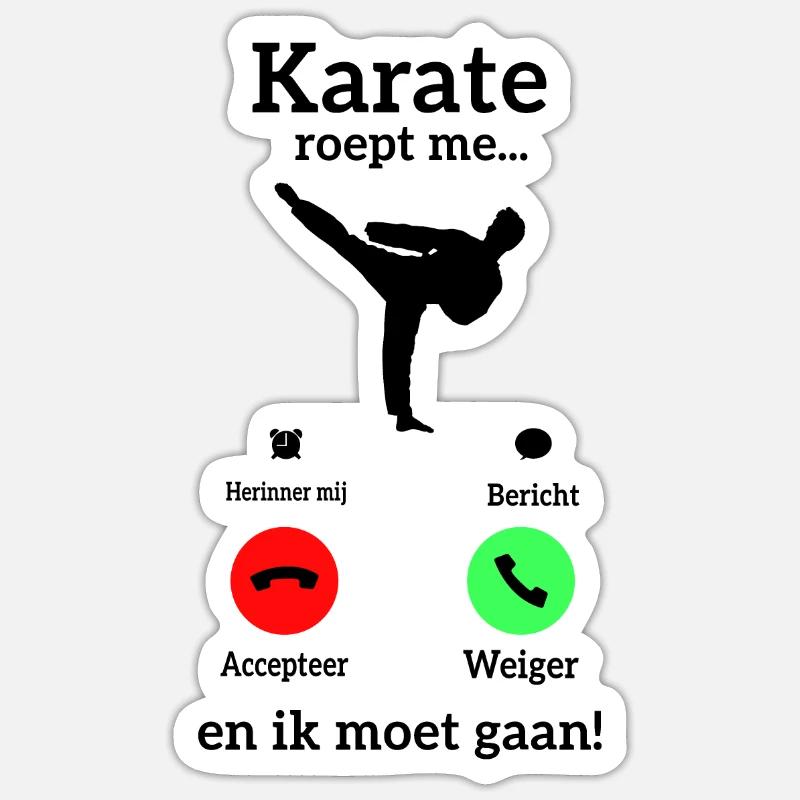 Karate Roept Me - Sticker Größe S (10 x 10 cm) - Mattweiß
