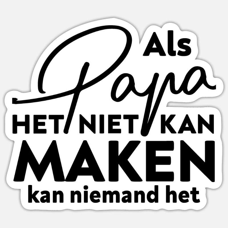 Grappig vaderschap - Sticker Größe S (10 x 10 cm) - Mattweiß