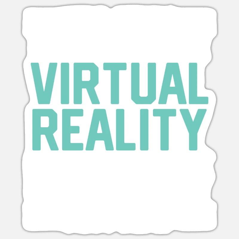 Virtual Reality VR Geschenk - Sticker Größe S (10 x 10 cm) - Mattweiß