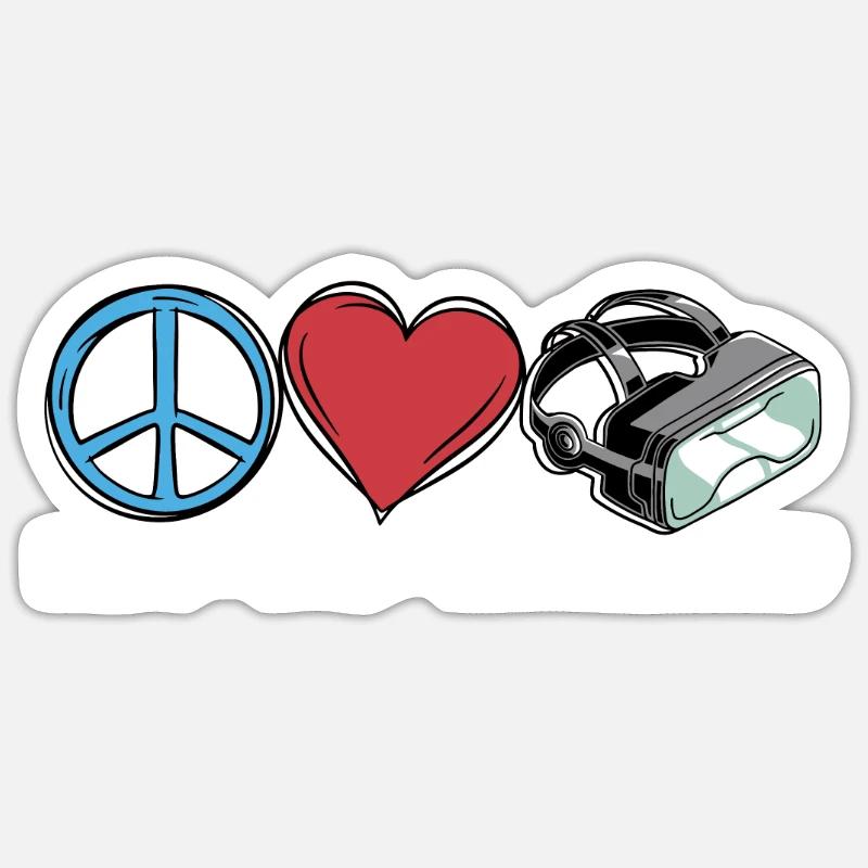 Cadeau VR de réalité virtuelle - Sticker taille S (10 x 10 cm) - blanc mat