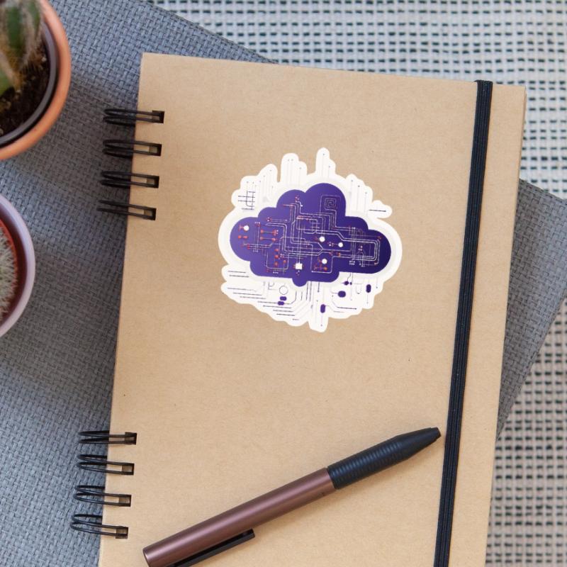 Cloud Computing Computer Electronics Circuit Sticker taille S (10 x 10 cm)