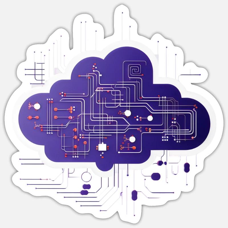 Cloud-Computing-Computerelektronik-Schaltung Sticker Größe S (10 x 10 cm)
