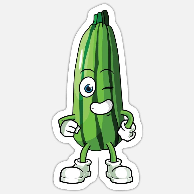 Courgette - Sticker taille S (10 x 10 cm) - blanc mat