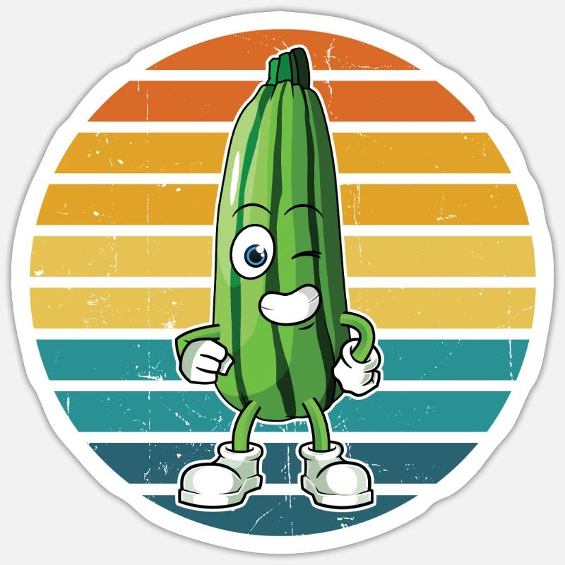 Courgette - Sticker taille S (10 x 10 cm) - blanc mat