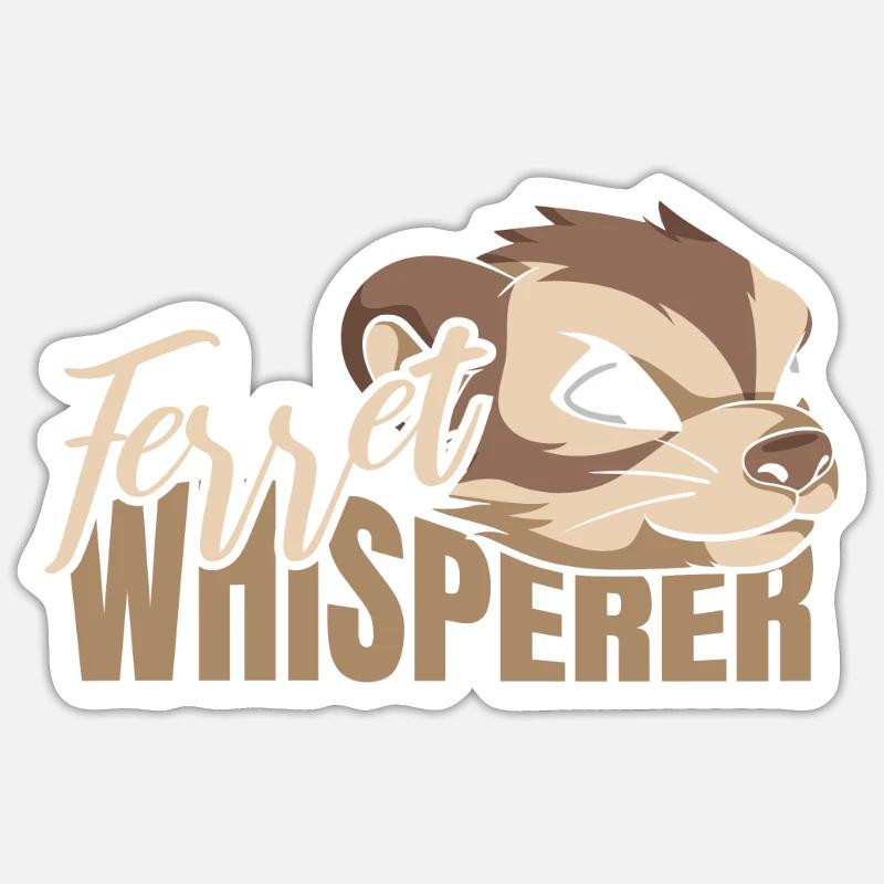 Frettchen Iltis Niedlich - Sticker Größe S (10 x 10 cm) - Mattweiß