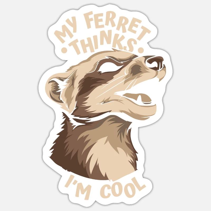 Frettchen Iltis Cool Sticker Größe S (10 x 10 cm)