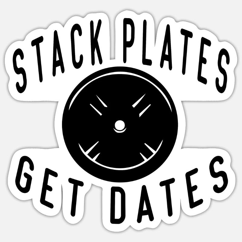 STACK PLATES GET DATES - Sticker size S (10 x 10 cm) - white matte