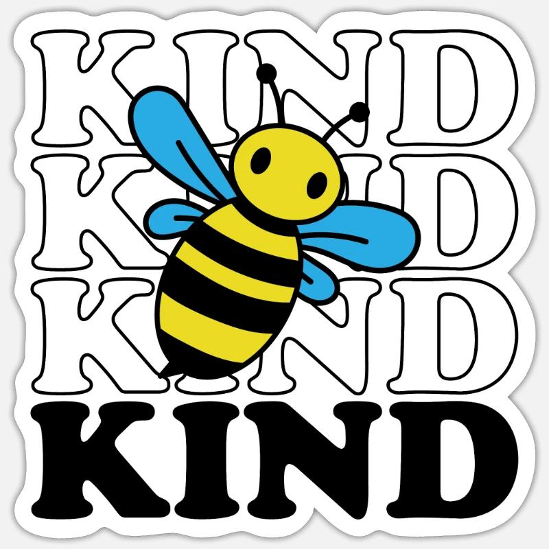 Bee Kind - Sticker Größe S (10 x 10 cm) - Mattweiß