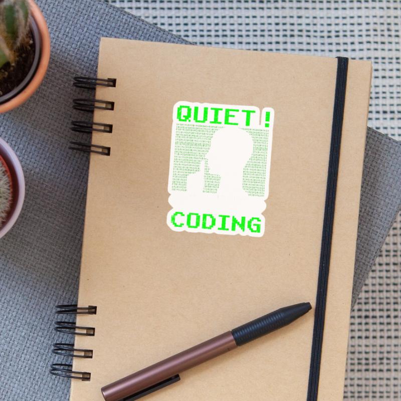 Silent I Programming Coding Coder Programming Sticker size S (10 x 10 cm)