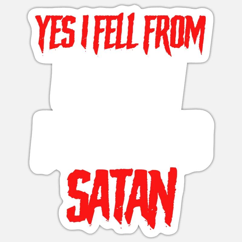 Drôle de satanisme Satan - Sticker taille S (10 x 10 cm) - blanc mat