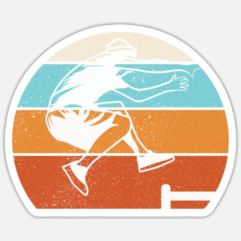 Parkour Retro - Sticker Größe S (10 x 10 cm) - Mattweiß