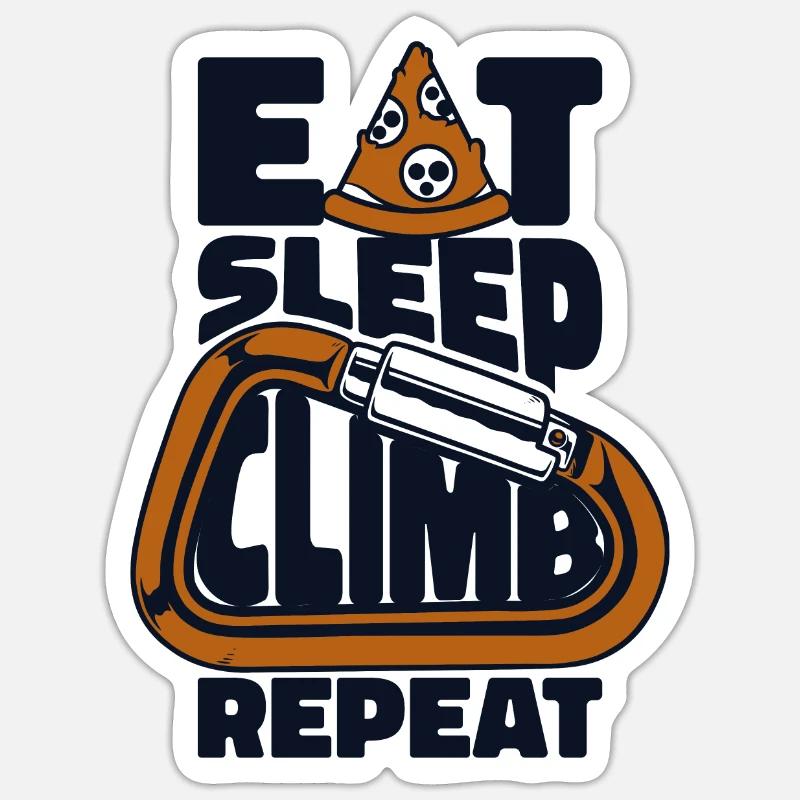 Manger, dormir, grimper, répéter, bloc, escalade de vitesse Sticker taille S (10 x 10 cm)