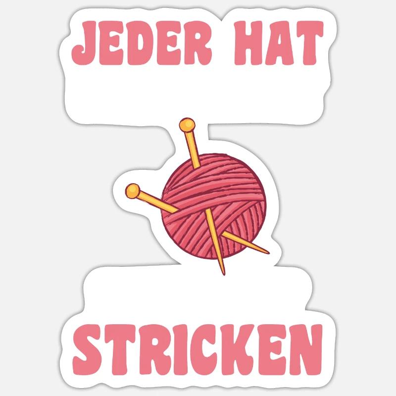 Häkeln Nähen Stricken - Sticker Größe S (10 x 10 cm) - Mattweiß