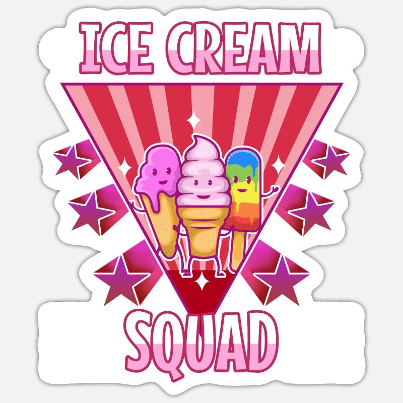 Ice cream squad - Sticker Größe S (10 x 10 cm) - Mattweiß