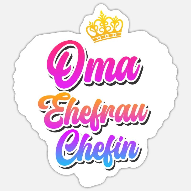 Oma Chefin Großmutter Muttertag Granny Ehefrau Sticker Größe S (10 x 10 cm)