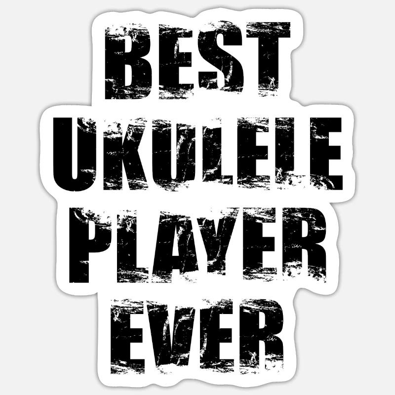 Bester Ukulelist - Sticker Größe S (10 x 10 cm) - Mattweiß