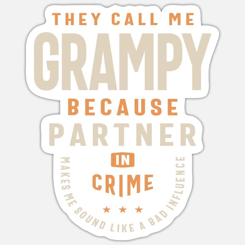 Grampy: The Mischievous Sidekick - Sticker size S (10 x 10 cm) - white matte