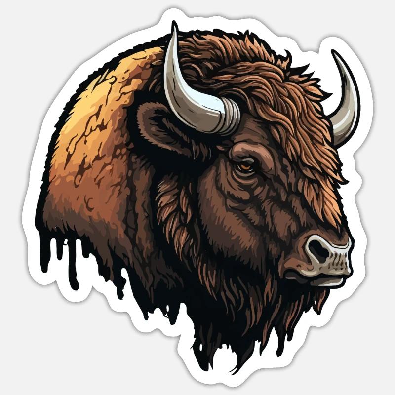 Large bison Sticker size S (10 x 10 cm)