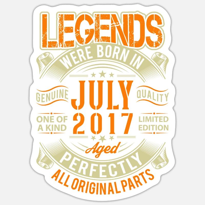 2017 Juli Geburtstag Legende - Sticker Größe S (10 x 10 cm) - Mattweiß