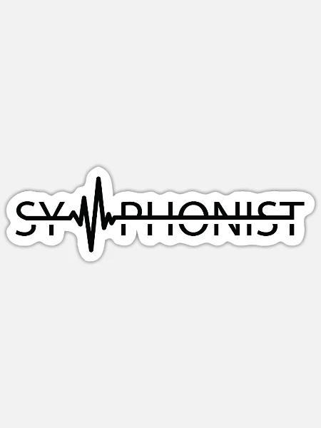 Symphoniker Heartbeat Komponist Musiker - Sticker Größe S (10 x 10 cm) - Mattweiß