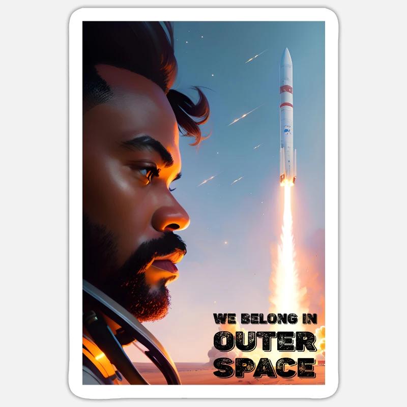 We belong in outer space... Sticker Größe S (10 x 10 cm)