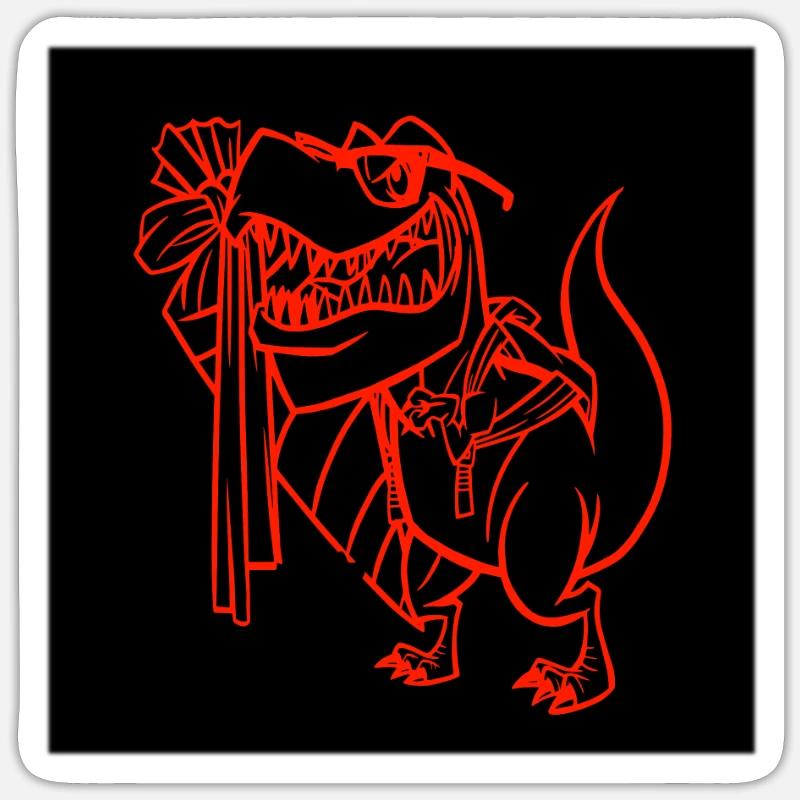 T Rex - Sticker taille S (10 x 10 cm) - blanc mat