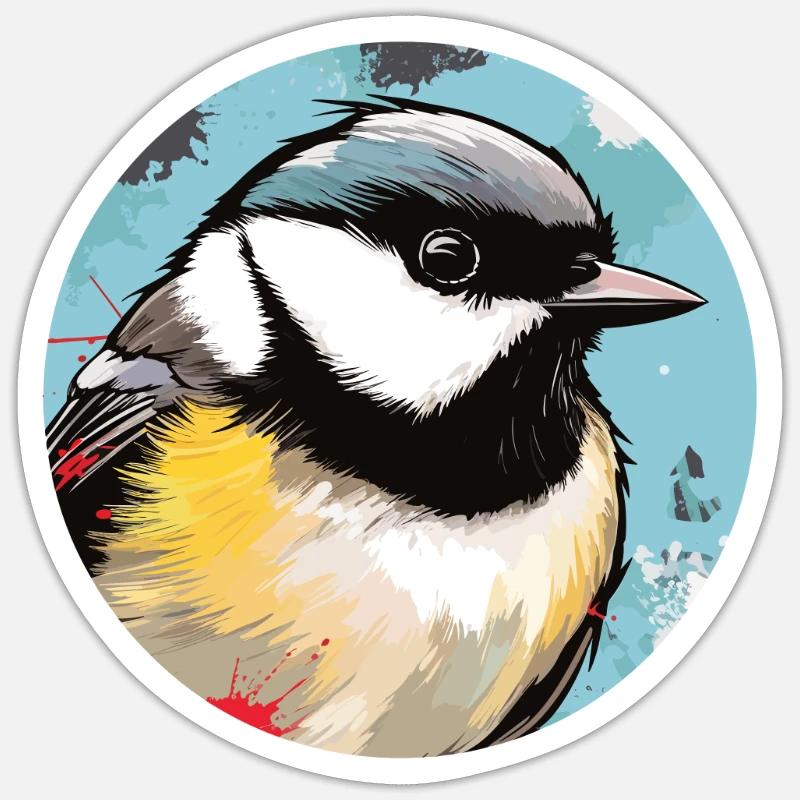 Chickadee bird - Sticker size S (10 x 10 cm) - white matte