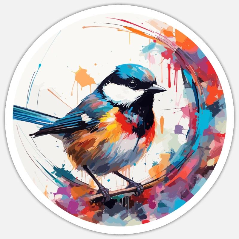 Chickadee bird - Sticker size S (10 x 10 cm) - white matte