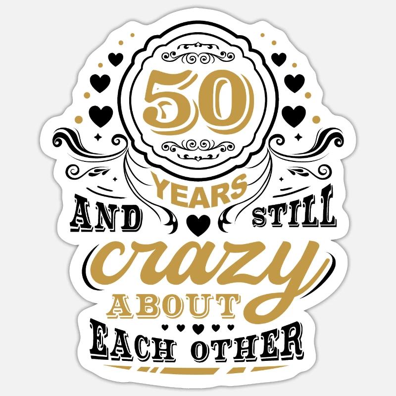 50. Hochzeitstag Ehemann Ehefrau Ehe Sticker Größe S (10 x 10 cm)